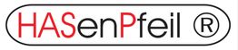 Logo mit dem Text "HASenPfeil" und einem eingetragenen Warenzeichen-Symbol in einem ovalen Rahmen.