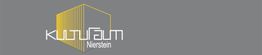 Logo mit gelbem Hexagon und Text "Kunstraum Nierstein" auf grauem Hintergrund.