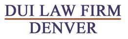 Text reads: "DUI Law Firm Denver" in capital letters, with a red line between the texts.