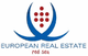 Logo mit blauen Bögen und roten Punkten. Text: "EUROPEAN REAL ESTATE, red sea".