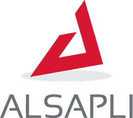Logo Alsapli avec un triangle rouge stylisé et texte en dessous.