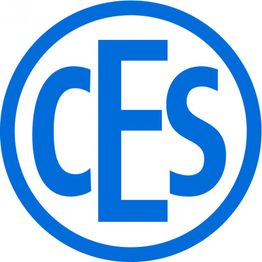 Blau-weißes Logo mit den Buchstaben 'cEs' im Kreis.