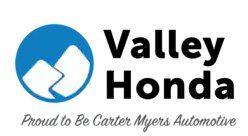 Valley Honda logo with text: "Proud to Be Carter Myers Automotive." Blue circular design.