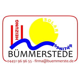 Logo der Firma Bümmerstede für Heizung, Sanitär und Solar mit Kontaktdaten.
