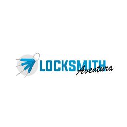Logo of "Locksmith Aventura" with blue keys and text.