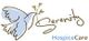 Illustration of a blue dove with "Serenity HospiceCare" written in cursive.