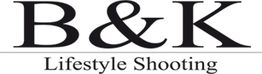 Schwarzer Text "B&K Lifestyle Shooting" auf weißem Hintergrund.