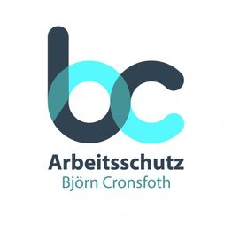Logo mit den Buchstaben "bc" und Text "Arbeitsschutz Björn Cronsfoth".