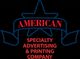 "Logo for American Specialty Advertising & Printing Company with star and ribbon design."