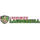 Locksmith Lauderhill logo with a man holding a wrench inside a shield.