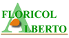Logo con scritta "FLORICOL ALBERTO" in verde, con una A stilizzata e forma arancione al centro.