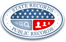 Seal with "State Records Public Records," stars, magnifying glasses, and user icons.