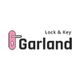 Garland Lock & Key logo with a pink keyhole and handle graphic on the left.