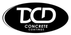 Logo with "DCD Concrete Coatings" in a black oval.