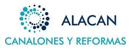 Logotipo de Alacan: un círculo de puntos azules y el texto "Canalones y Reformas".