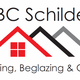 ABC Schilders logo met drie daken en tekst: Afwerking, Beglazing & Coating.