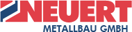 Logo von Neuert Metallbau GmbH mit roten Buchstaben und blau-rotem grafischen Element.