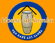 Logo mit Trommel und Text "House of Samba", Hintergrund in Blau und Gelb mit schwarzem Dach-Symbol.