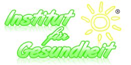 Schrift "Institut für Gesundheit" in Grün mit gelber gezeichneter Sonne rechts.