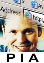 Porträt eines lächelnden Mannes unter einem Browser-Fenster. Unten steht "PIA".