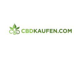 Logo mit grünem CBD-Schriftzug und Blatt, daneben steht "CBDKAUFEN.COM".