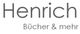 "Logo mit Text: 'Henrich Bücher & mehr' in grauer Schrift auf weißem Hintergrund."
