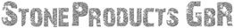Text "Stone Products GbR" in Steinoptik.