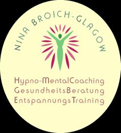 Rundes Logo mit Text: Hypno-MentalCoaching, GesundheitsBeratung, EntspannungsTraining.