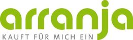 "Grünes Logo mit Schriftzug 'arranja - kauft für mich ein' auf weißem Hintergrund."