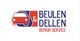 Logo eines Autoreparaturservices mit rotem Auto, Text: "Beulen & Dellen Repair-Service".