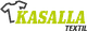 Logo mit T-Shirt-Symbol und Text "Kasalla Textil" in grünen und grauen Buchstaben.