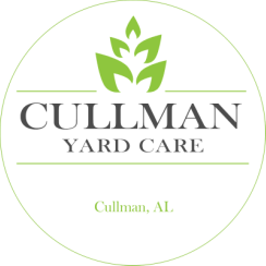 Logo of Cullman Yard Care with green leaves above the name and Cullman, AL below.
