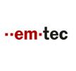 Logo mit rotem "em" und schwarzem "tec" auf weißem Hintergrund.