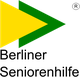 Logo mit gelbem und grünem Pfeil, Text: "Berliner Seniorenhilfe".