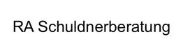 Text: "RA Schuldnerberatung" in schwarzer Schrift auf weißem Hintergrund.