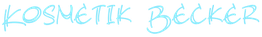 Text in hellblauer Schreibschrift: "KOSMETIK BECKER".