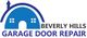 Logo for Beverly Hills Garage Door Repair with a blue house and text.