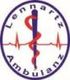 Logo mit Schlangenstab und Herzlinie, Text: "Lennartz Ambulanz".