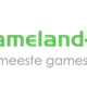 Logo van Gameland-Groningen in groen met slogan "De meeste games voor de beste prijs".