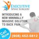Exec. Spine Surgery ad: Minimally invasive back pain solution. Call Now: (908) 452-5612.