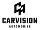 Schwarzes Logo von Carvision Automobile mit abstrakten, ineinandergreifenden Formen darüber.