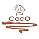 Logo con cappello da chef sopra la scritta "Coco" e decorazioni di cioccolato sotto.