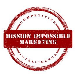 Red stamp with "Mission Impossible Marketing" and "Competitive Intelligence" text.
