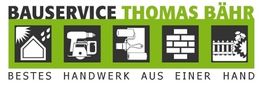 Logo von Bauservice Thomas Bähr mit Symbolen für Handwerksarbeiten und Schriftzug.