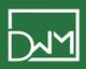 White geometric DWM logo on a green background.