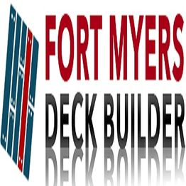 Fort Myers Deck Builder logo with stylized deck icon.