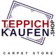 Logo: "TEPPICH KAUFEN" mit dekorativem Rahmen und "CARPET STORE" darunter.