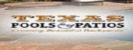 "Texas Pools & Patios logo with tagline 'Creating Beautiful Backyards'"