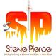 Logo mit "SP", durchbohrt von Piercing, Text: "Steve Pierce - bodypiercing, dermal anchors, skin diver".