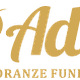 Logo dorato di Ades, agenzia di onoranze funebri, con una foglia stilizzata.